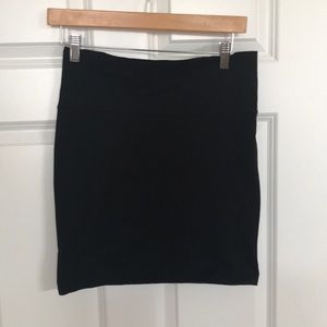 Black fitted mini skirt
